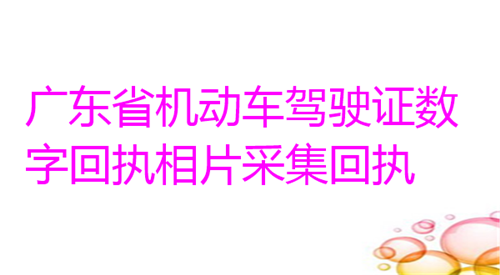 广东省机动车驾驶证数字相片采集回执