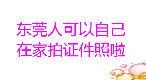 东莞人可以自己在家拍证件照啦