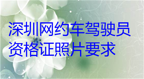 深圳网约车驾驶员资格证照片要求
