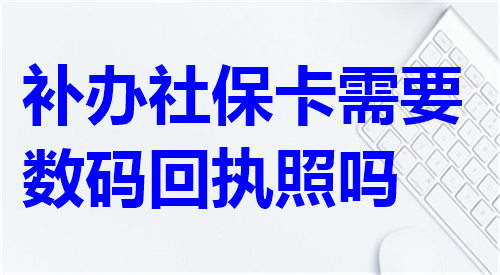 补办社保卡需要数码回执照吗？
