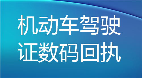 机动车驾驶证数码回执