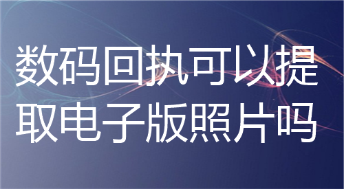 数码回执可以提取电子版照片吗