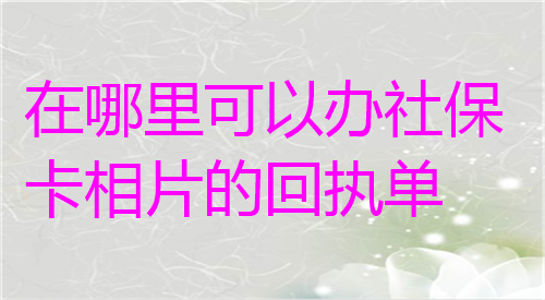 在哪里可以办社保卡相片的回执单