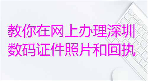 教你在网上办理深圳数码证件照片和回执