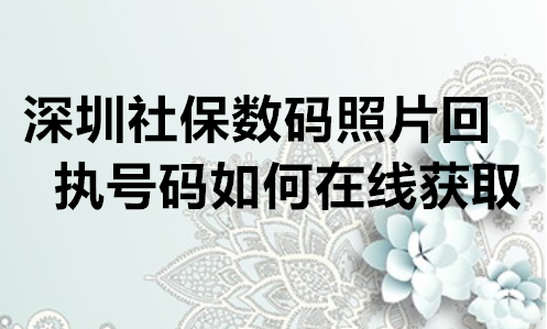 深圳社保卡数码照片回执号码如何在线获取