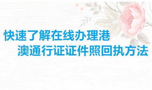 快速了解在线办理重庆港澳通行证证件照回执方法