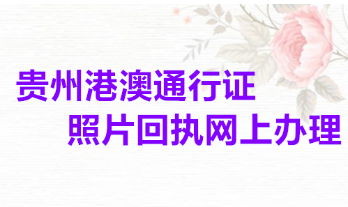 贵州港澳通行证照片回执网上办理