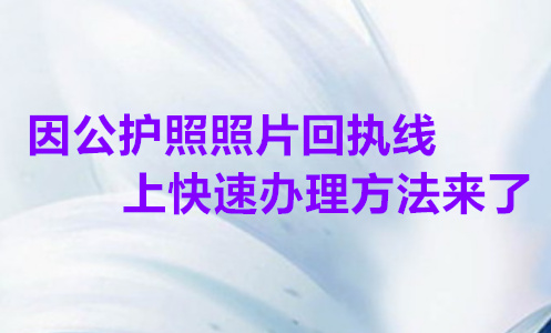 因公护照照片回执线上快速办理方法来了