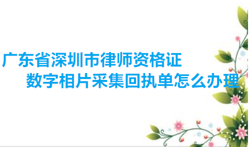 广东省深圳市律师资格证数字相片采集回执单怎么办理