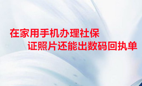 在家用手机办社保证照片还能出数码回执单