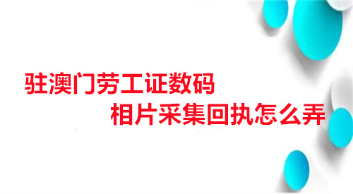驻澳门劳工证数码相片采集回执怎么弄