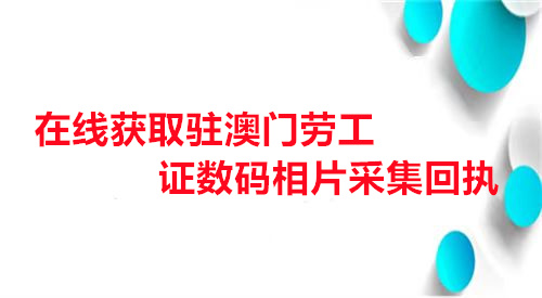 在线获取驻澳门劳工证数码相片采集回执