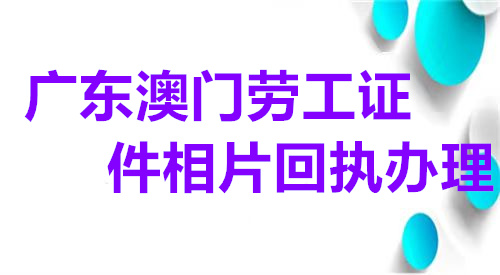 广东澳门劳工证相片回执办理