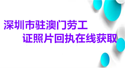 深圳驻澳门劳工证照片回执在线获取