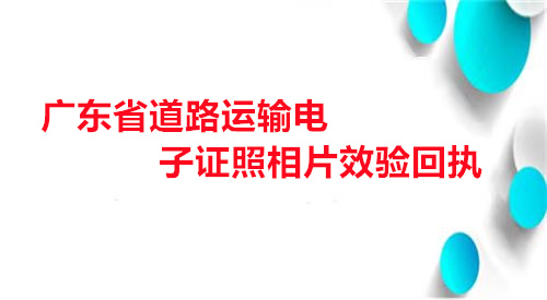 广东省道路运输电子证照相片效验回执