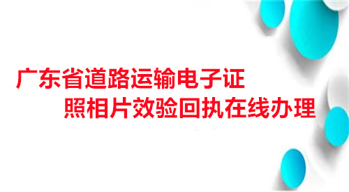 广东省道路运输电子证照相片效验回执在线办理