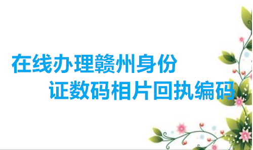 在线办理赣州身份证数码相片回执编码