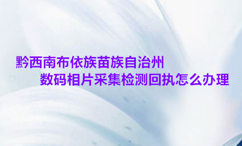 黔西南布依族苗族自治 州身份证数码相片采集检测回执怎么办理