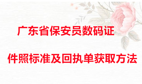 广东省保安证件照标准及回单获取方法