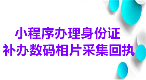 小程序办理身份证补办数码相片采集回执