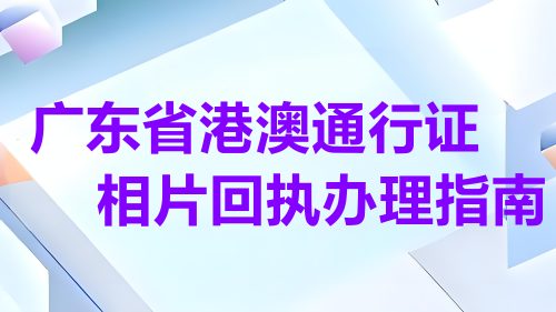 广东省港澳通行证相片回执办理指南